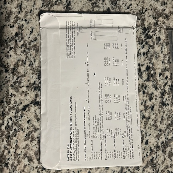 Kwik Sew Maternity pants pattern New - Picture 2 of 2